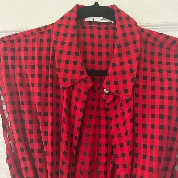 T by Alexander Wang Checkered Wrap Shirt - Picture 7 of 9